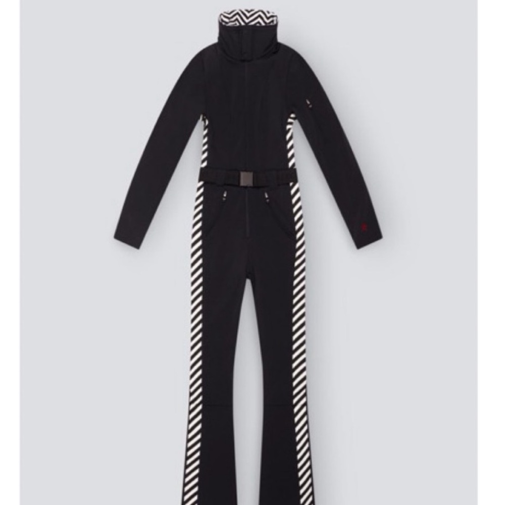 Perfect Moment Black and White Chevron Jumpsuit